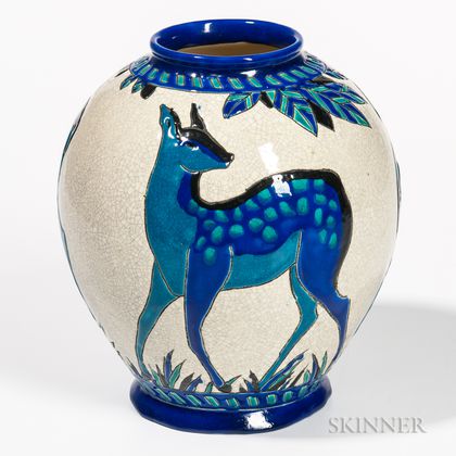 Boch Freres Keramis Deer Vase