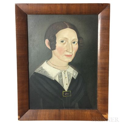 Framed Prior School Oil on Board Portrait of a Woman