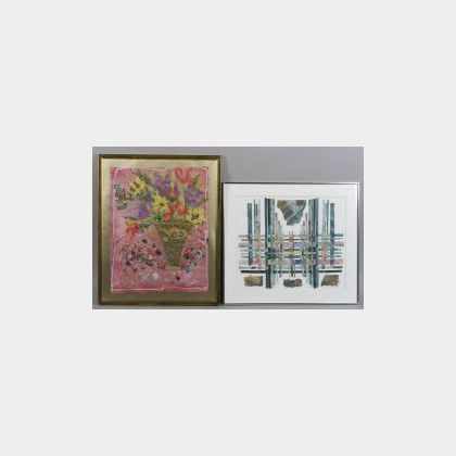 Two Modern Collages Including: Susan Ullman (American, 20th Century),In Full Bloom.
