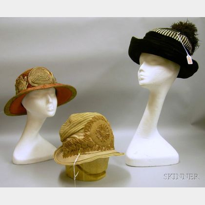 Three Edwardian Lady's Hats