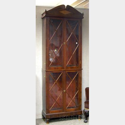 Mahogany and Rosewood Veneer Four-Door Book Cabinet. 