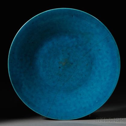Turquoise-glazed Dish