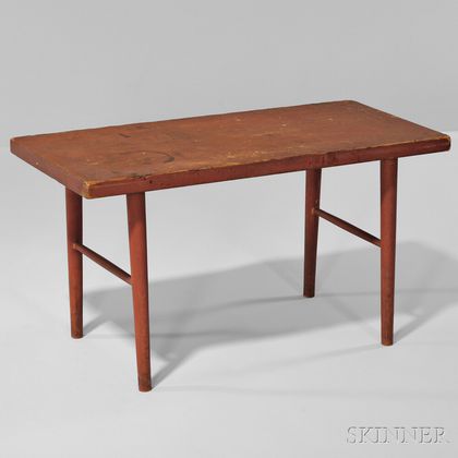 Shaker Red-stained Bench