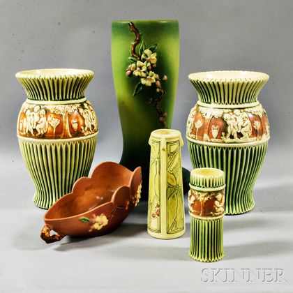 Six Art Pottery Vessels