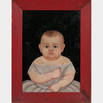 Prior/Hamblen School, Mid-19th Century Portrait of a Baby