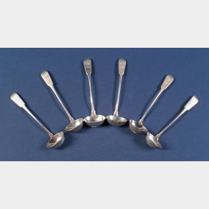 Set of Six Scottish Sterling Silver Toddy Ladles