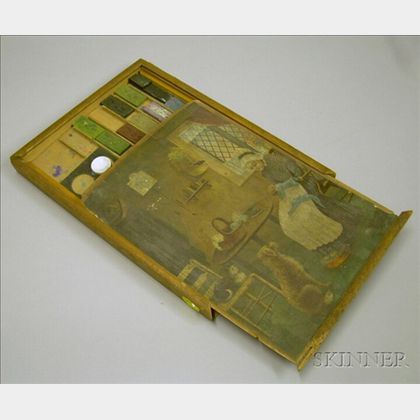 Late 19th Century Artist's Watercolor Paint Box.