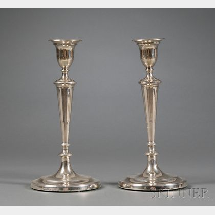 Pair of George III Weighted Silver Candlesticks