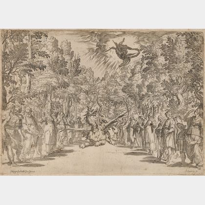 Agostino Carracci (Italian, 1557-1602) Apollo and the Python