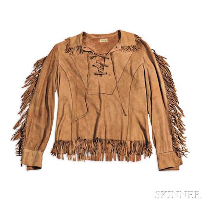 Little Jimmy Dickens Brown Suede Lace-up Shirt