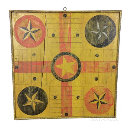 Polychrome Painted Pine Double-sided Game Board