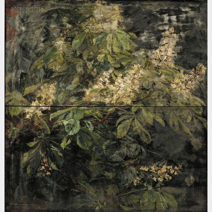 Attributed to Sarah Wyman Whitman (American, 1842-1904) Chestnut in Bloom/A Diptych