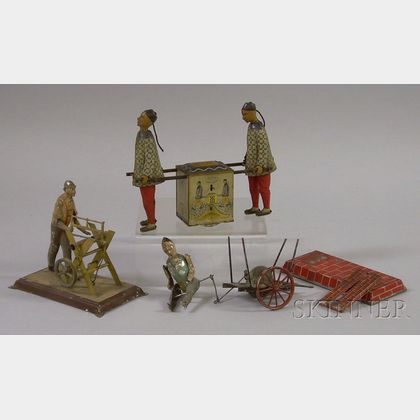 Lehmann "Kadi" German Wind-up Toy and Two Other Early Tin Toy