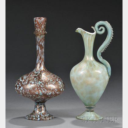 Venetian Glass Ewer and Vase