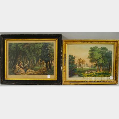 Two Framed 19th Century Hand-colored Lithographs