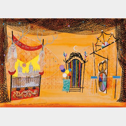 André Beaurepaire (French, b. 1924) Set Design for the Carnival Scene from La Belle au Bois Dormant [La Belle Endormie]