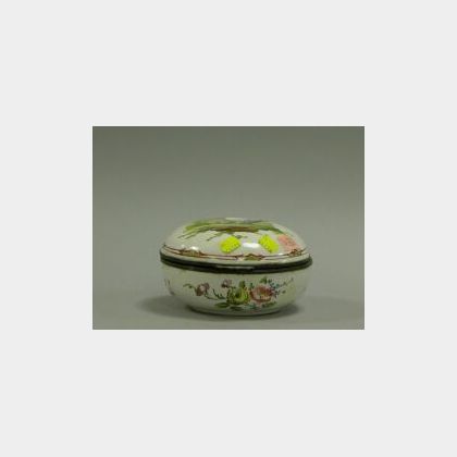 French Faience Covered Box. 