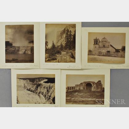 J.H. White (American, fl. Late 19th Century) Five Photographs of Western Views