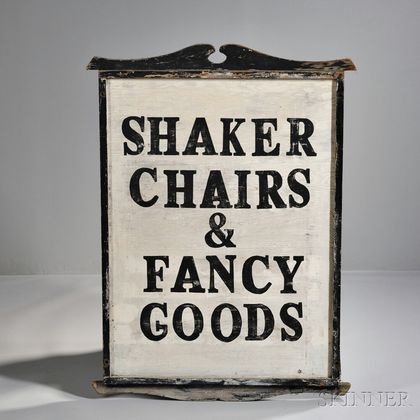 Painted "Shaker Chairs and Fancy Goods" Sign