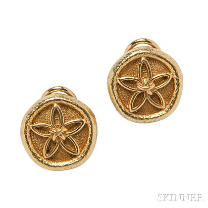 18kt Gold Earclips, Schlumberger for Tiffany & Co.