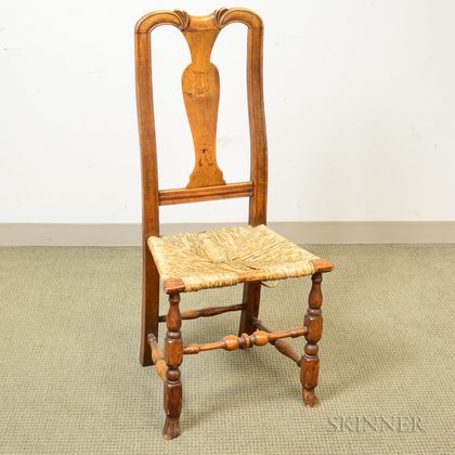 Queen Anne-style Carved Maple Side Chair