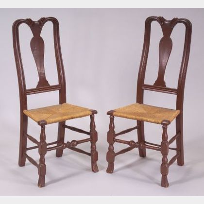 Pair of Queen Anne Painted Side Chairs