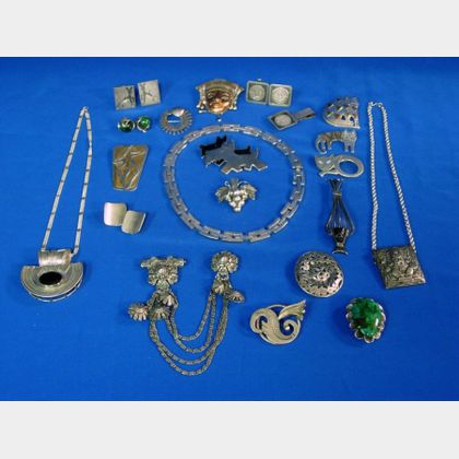 Group of Mostly Taxco Mexican Silver Jewelry