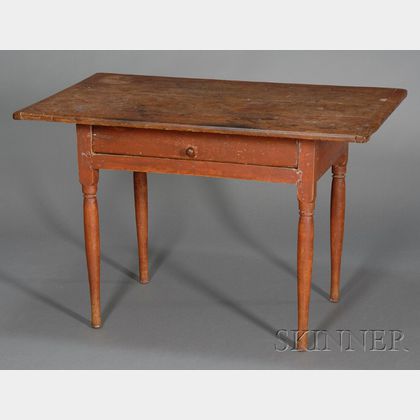 Maple and Pine Red-painted Pine Tavern Table