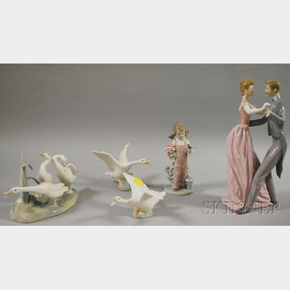 Five Lladro Porcelain Figures and Figural Groups