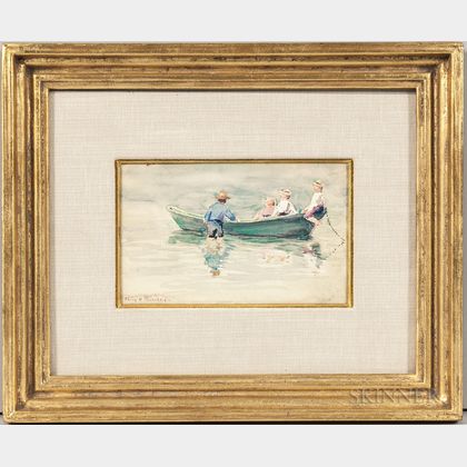 Fanny Wallace Tewksbury (American, 1852-1934) Children in a Boat