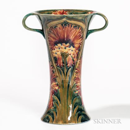 Moorcroft Pottery Cornflower Two-handled Vase