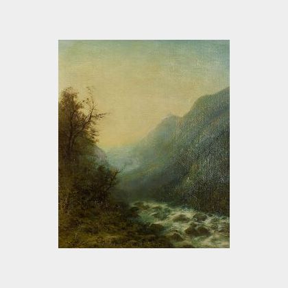 Thomas Bailey Griffin (American, 1858-1918) Hazy Morning/A Mountain Landscape