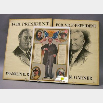 Franklin D. Roosevelt and John N. Garner Presidential Campaign Posters and a 1910 Boston Globe