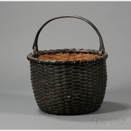 Black-painted Woven Splint Basket