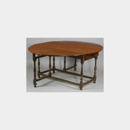 William and Mary Style Oak Drop-leaf Table