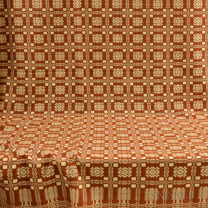 Double-weave Rust-colored Coverlet