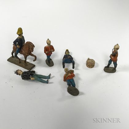 Thirteen Molded and Painted Composite WWI Soldiers