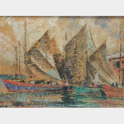 David Rawnsley (British, 1909-1977) Fishing Boats, Nassau
