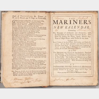 Colson, Nathaniel (fl. circa 1674) The Mariners New Kalendar , Ex Libris Isaiah Thomas.