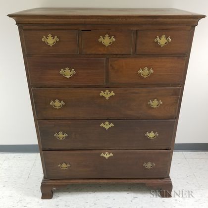 Chippendale Walnut Tall Chest