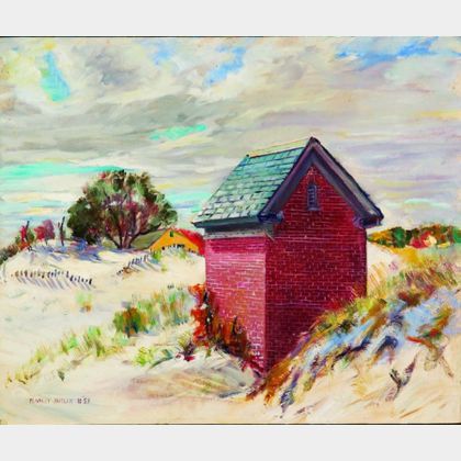 Manley Butler (American, 20th Century) Brick House Amid the Dunes