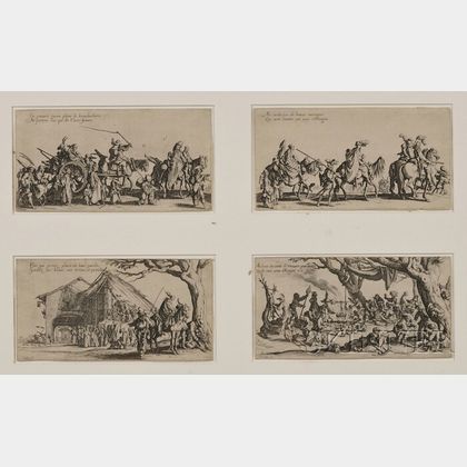 Jacques Callot (French, 1592-1635) Set of Four Cavalcades