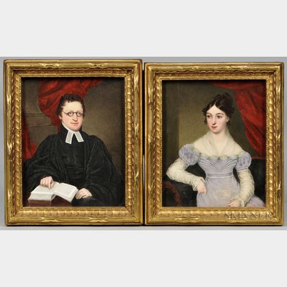 Two Painted Porcelain Portraits by William Corden (1797-1867)
