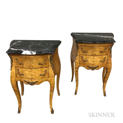 Pair of Louis XV-style Marble-top Tables