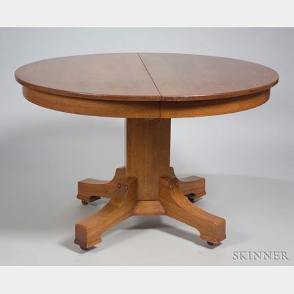 Stickley Brothers Round Oak Dining Table