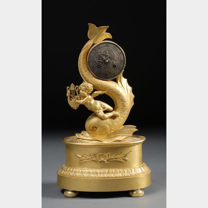 Second Empire Bronze Dore Figural Mantel Clock