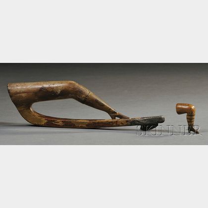 Carved Woman's Leg Tobacco Tamper and Eel/Fish Splitter Device