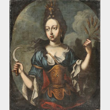 School of Pierre Mignard (French, 1612-1695) Mademoiselle de la Fontaine as Demeter (Ceres)