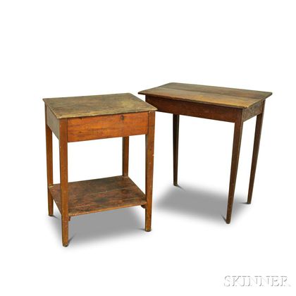 Two Country Pine-top Stands