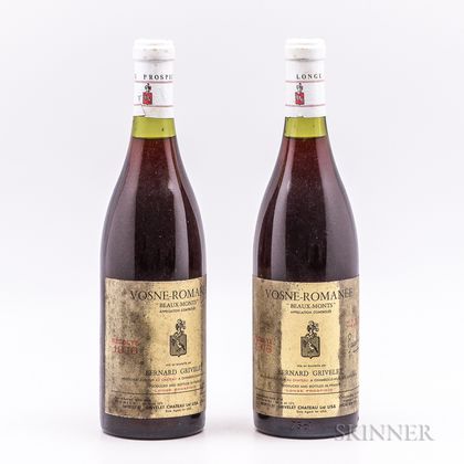 Bernard Grivelet Vosne Romanee Beaux-Monts 1976, 2 bottles 